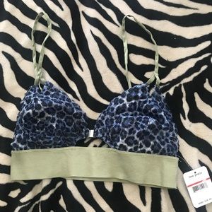 Blue leopard color block bralette
